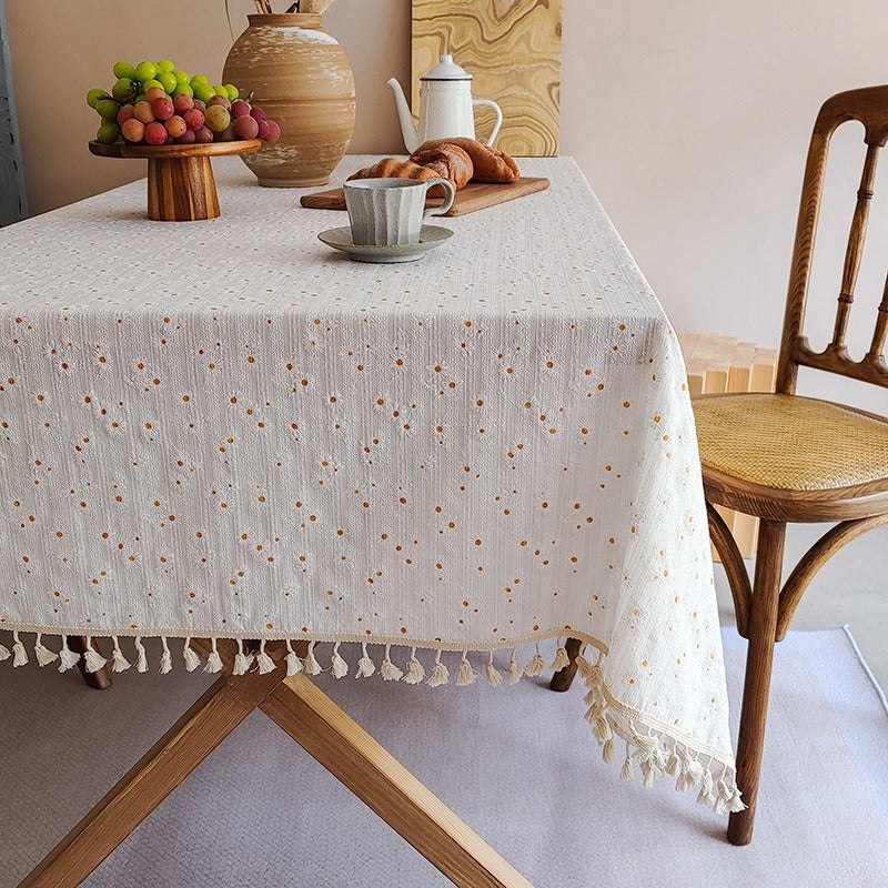 Floral Embroidered Tablecloth