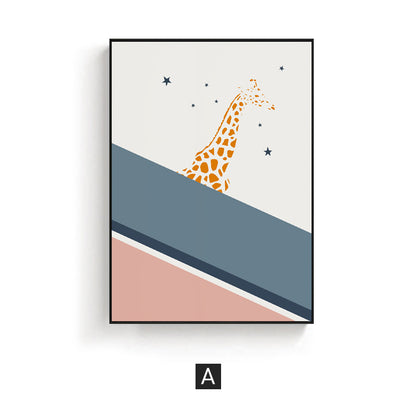 Abstract Giraffe Illustration Framed Art Homeandso