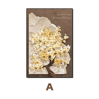 3D Textured Floral Wall Art Homeandso