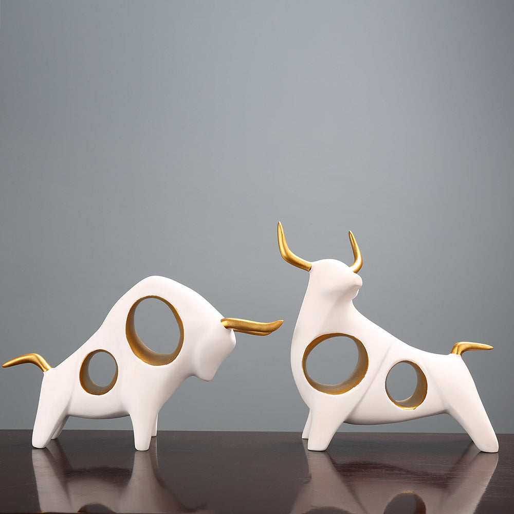 Artistic Bull Sculpture Homeandso