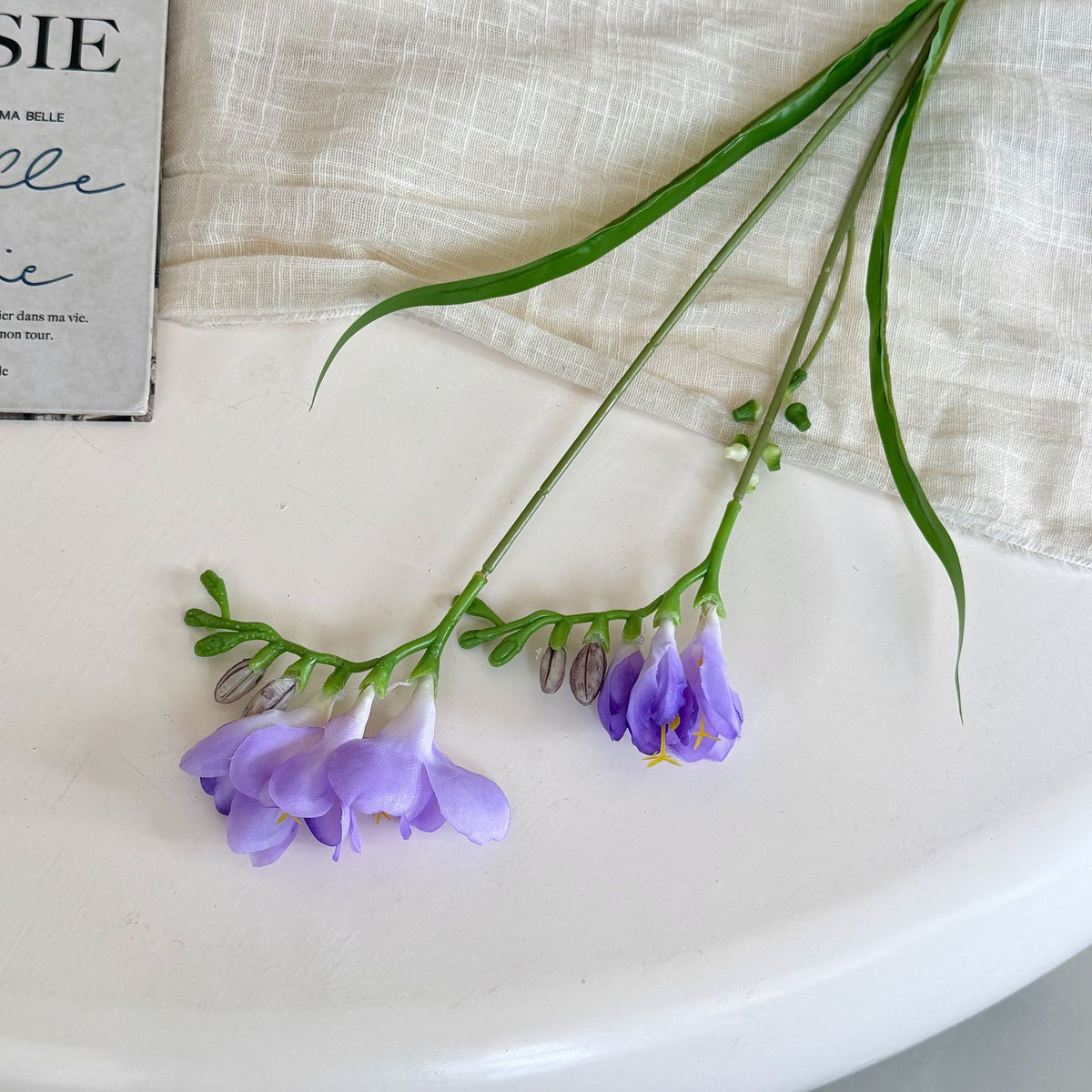 Elegant Faux Freesia Floral Stem