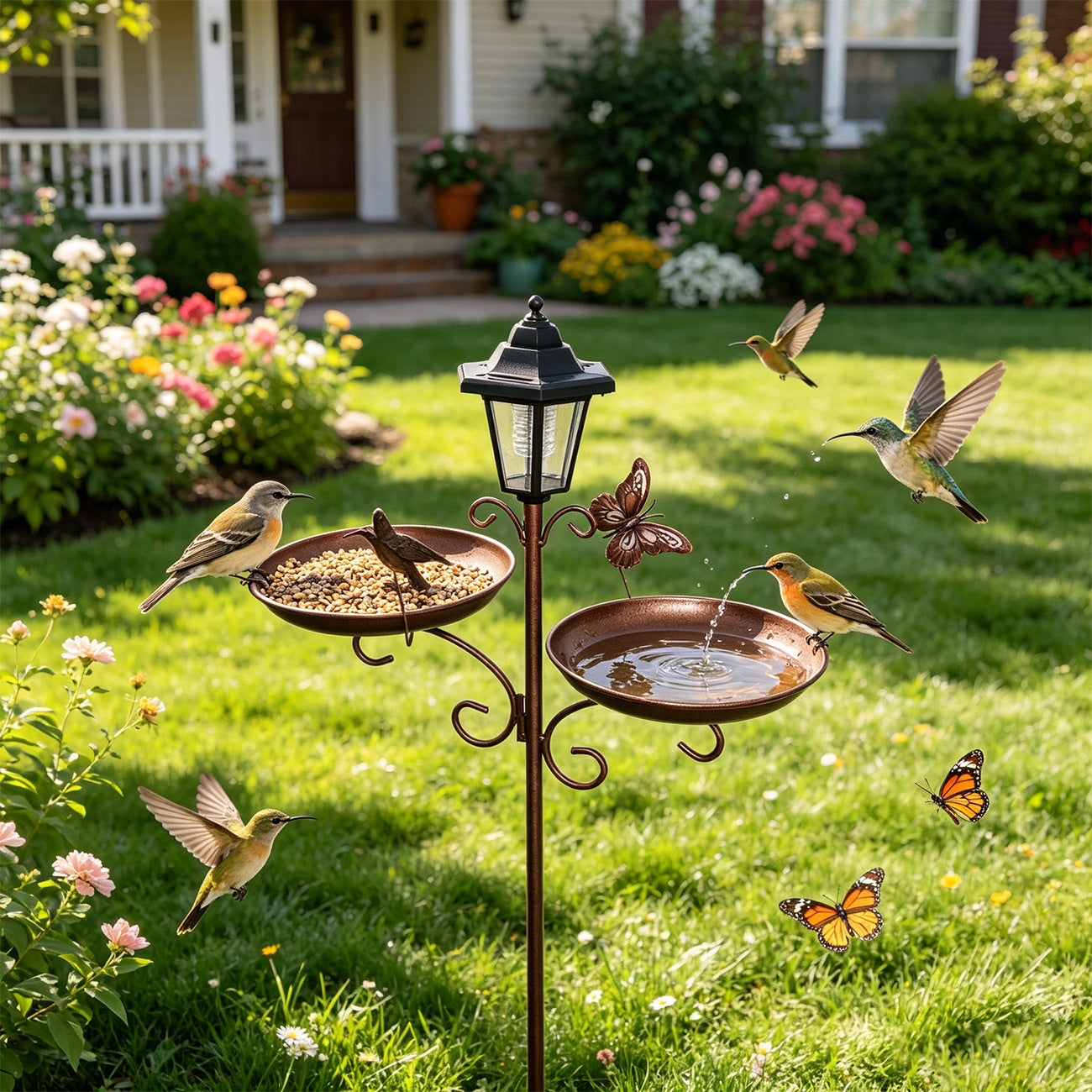 Elegant Outdoor Solar Lantern Stand Homeandso