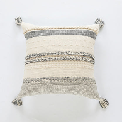 Textured Woven Fringe Pillow