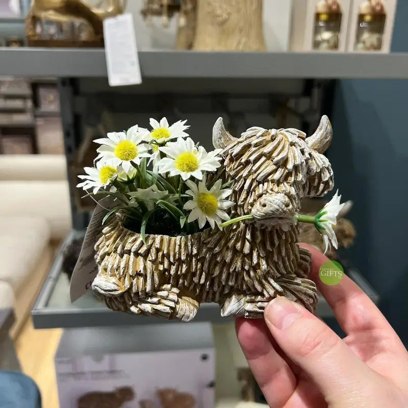 Decorative Highland Cow Planter Homeandso