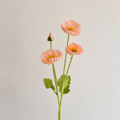 Realistic Poppy Floral Stem for Flower Arrangements