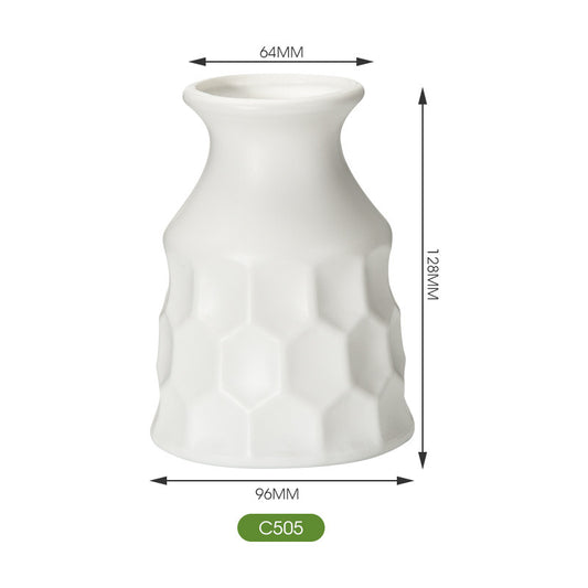 Textured Honeycomb Ceramic Vase