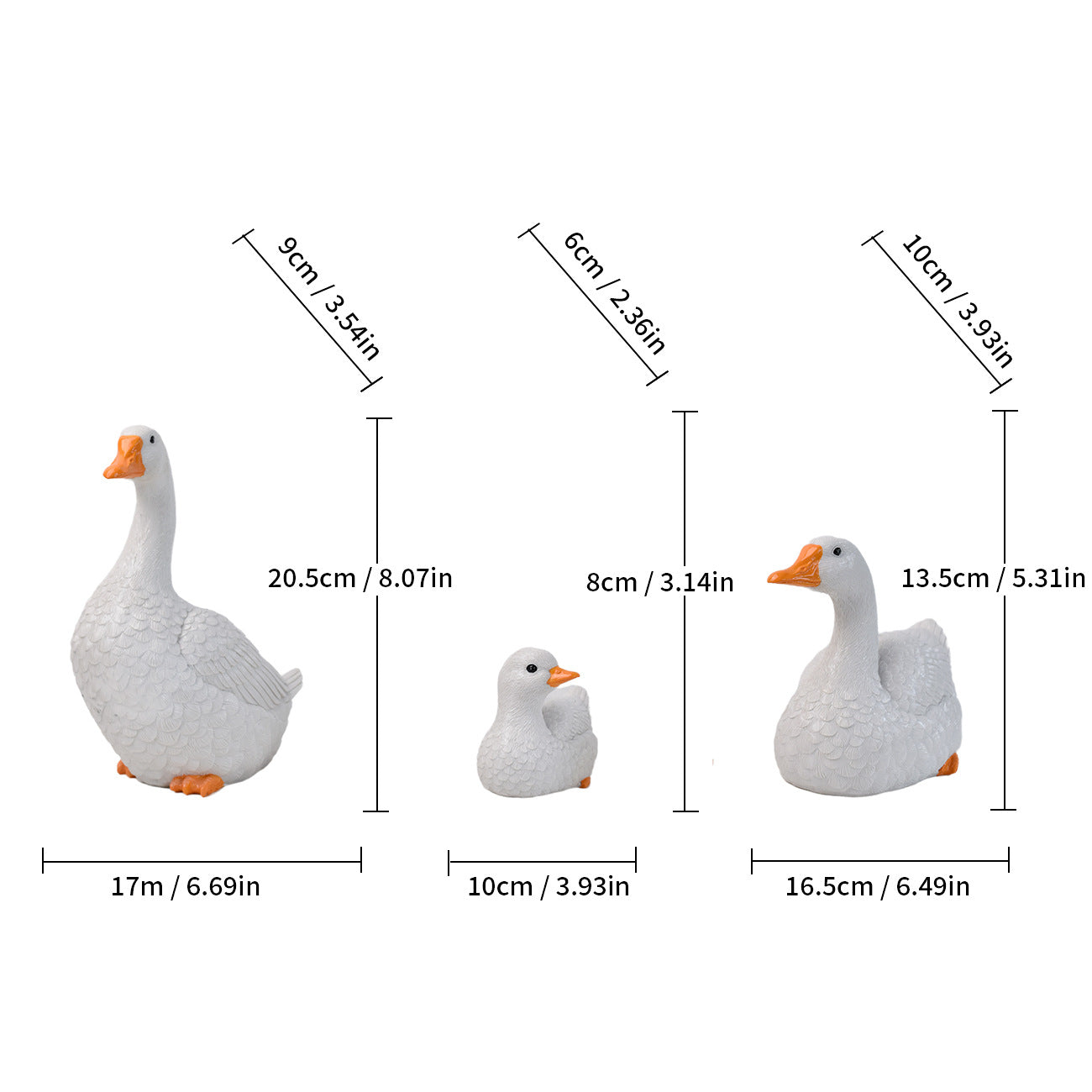 Charming Duck Family Figurines Homeandso
