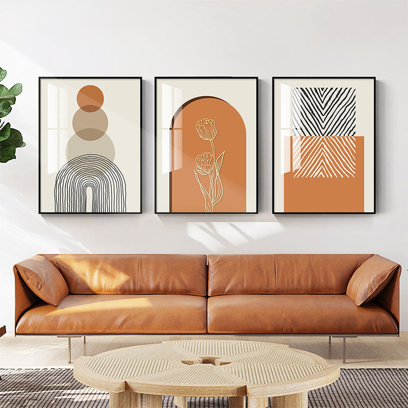 Framed Geometric Landscape Art Set Homeandso