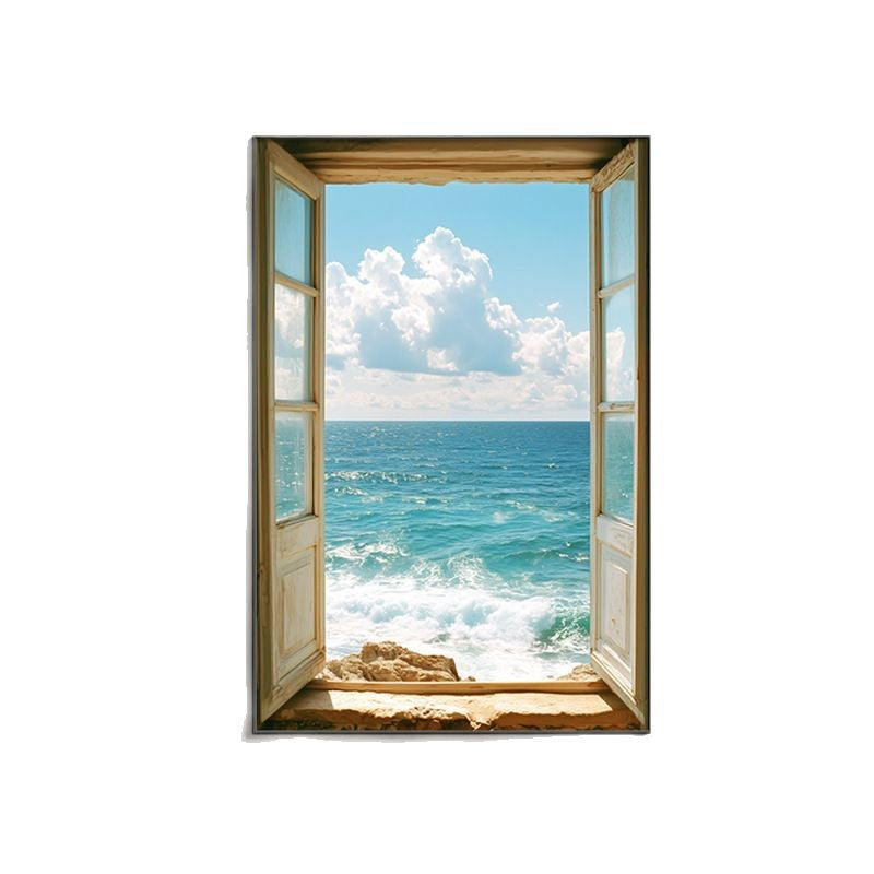 Coastal Window View Canvas Art Homeandso
