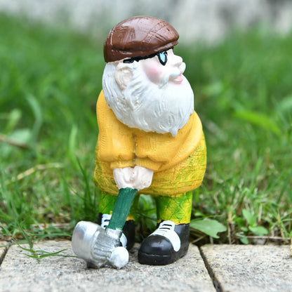 Whimsical Golfing Gnome Figurine Homeandso