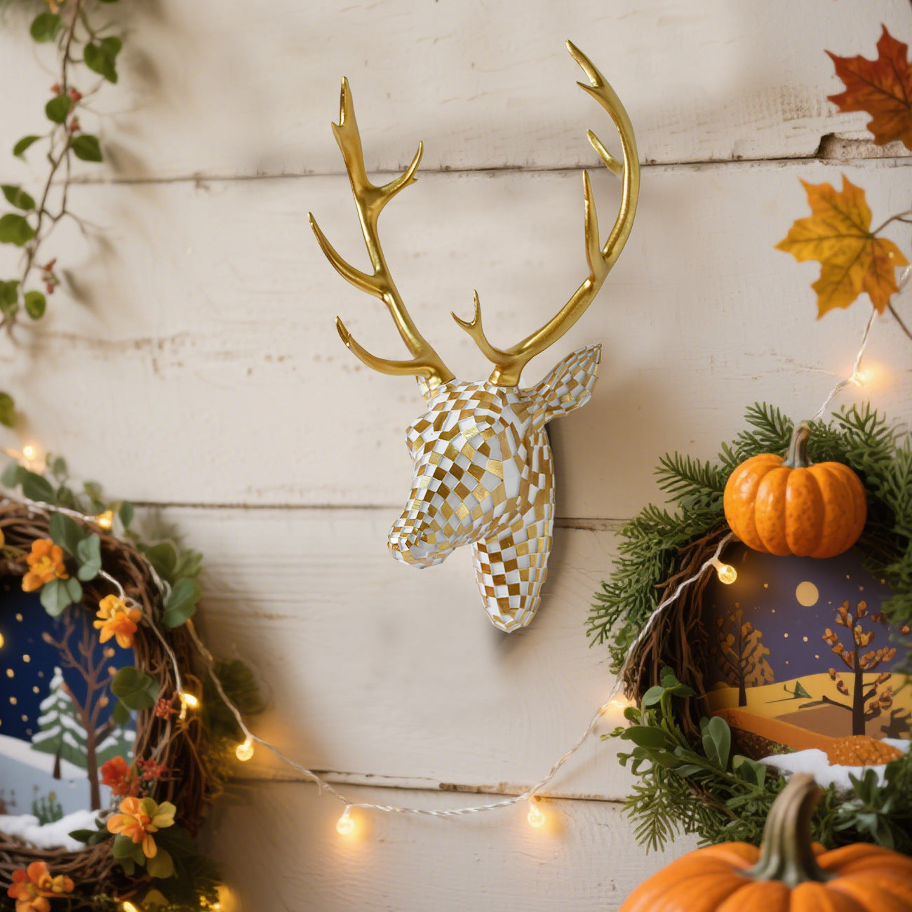 Decorative Wall Mounted Deer Head Sculpture Homeandso