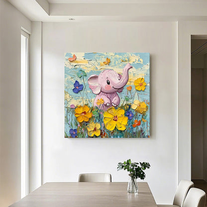 Whimsical Elephant Canvas Artwork Homeandso