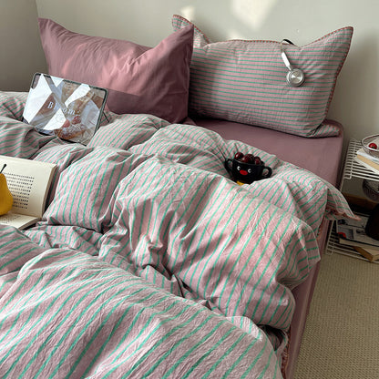 Decorative Striped Duvet Cover Set Homeandso