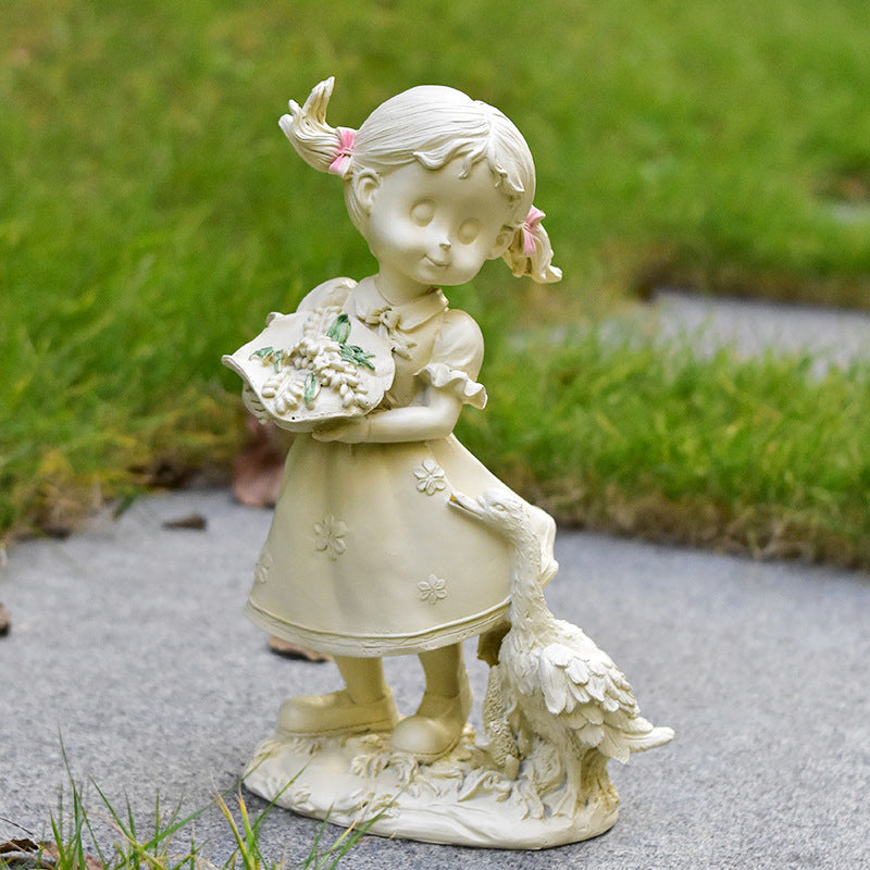 Charming Child and Dog Figurine Homeandso