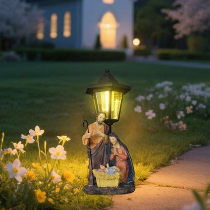 Decorative Nativity Scene Solar Lantern Homeandso