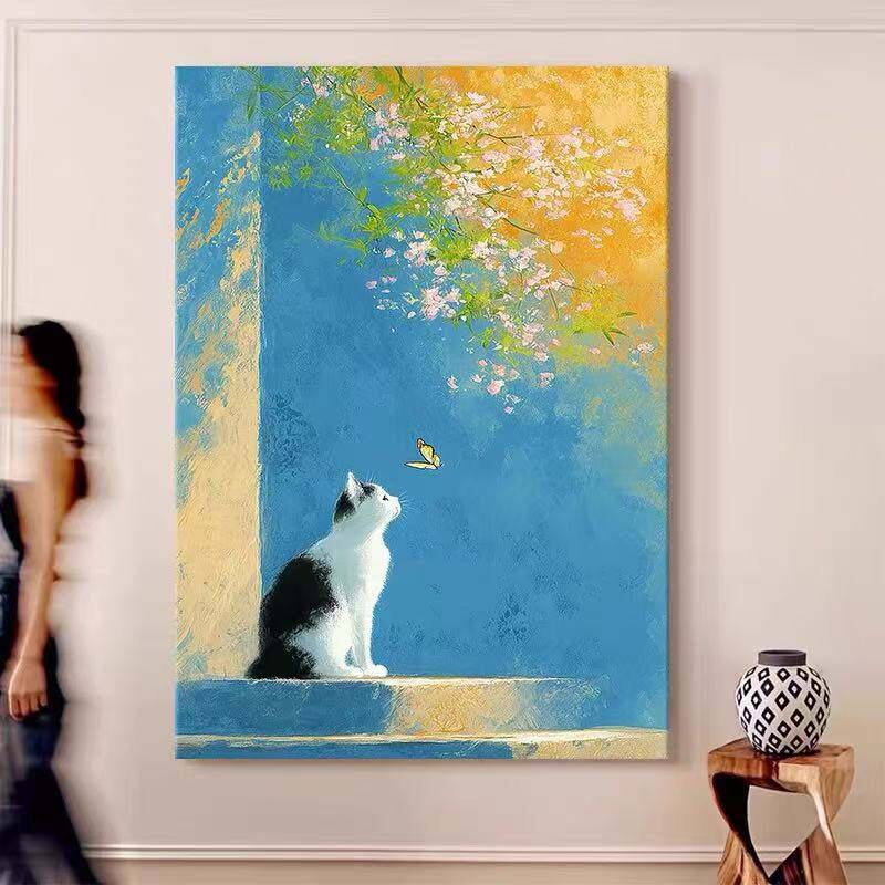 Whimsical Cat-Themed Canvas Wall Art Homeandso