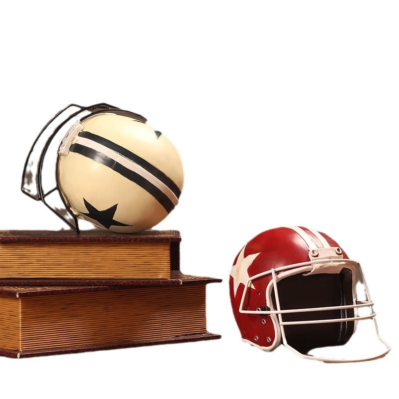 Retro Football Helmet Decorative Piece Homeandso