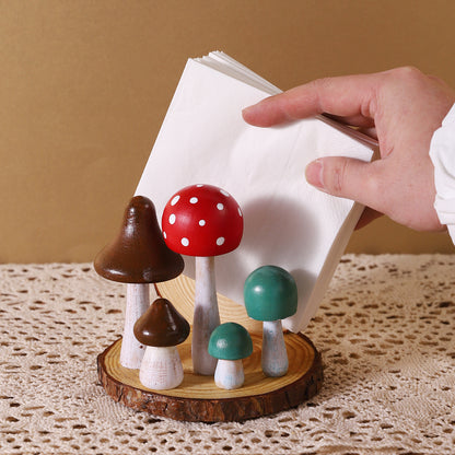 Decorative Wooden Mushroom Figurines Homeandso