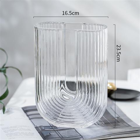 Ribbed Glass Vase