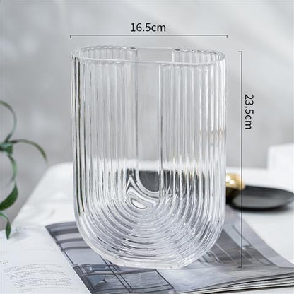 Ribbed Glass Vase