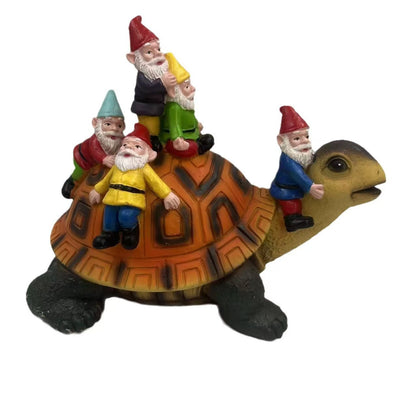 Garden Gnome Turtle Figurine Homeandso