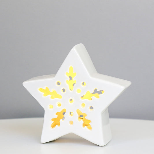 Star-Shaped Decorative Ceramic Candle Holder