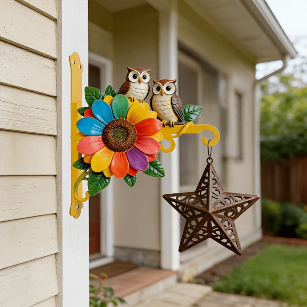 Colorful Floral Owl Wall Hook Homeandso