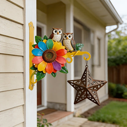 Colorful Floral Owl Wall Hook Homeandso