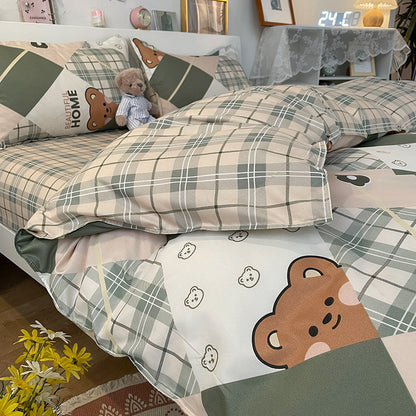 Playful Cartoon Dog-Themed Bedding Set Homeandso