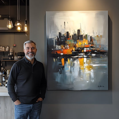 Abstract Cityscape Oil Painting Homeandso