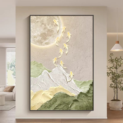 3D Koi Fish Relief Wall Art Homeandso
