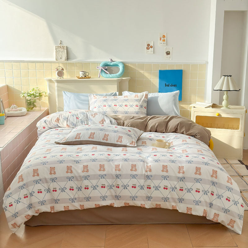 Playful Cartoon Animal-Themed Bedding Set Homeandso
