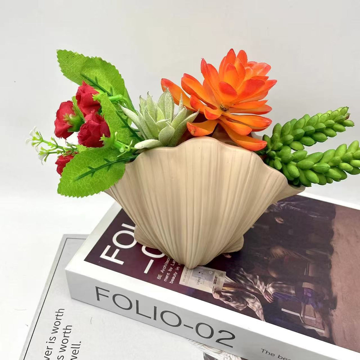 Decorative Shell Planter Homeandso