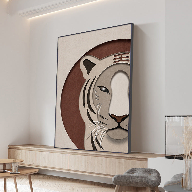 Artistic Tiger-Themed Relief Wall Art Homeandso