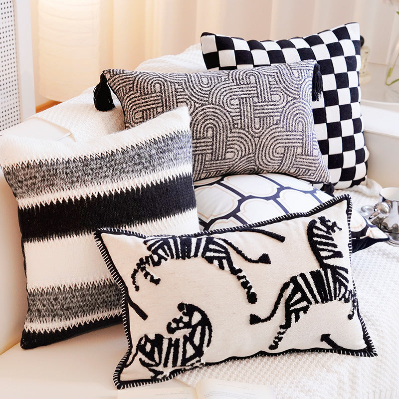 Artistic Abstract Patterned Throw Pillow