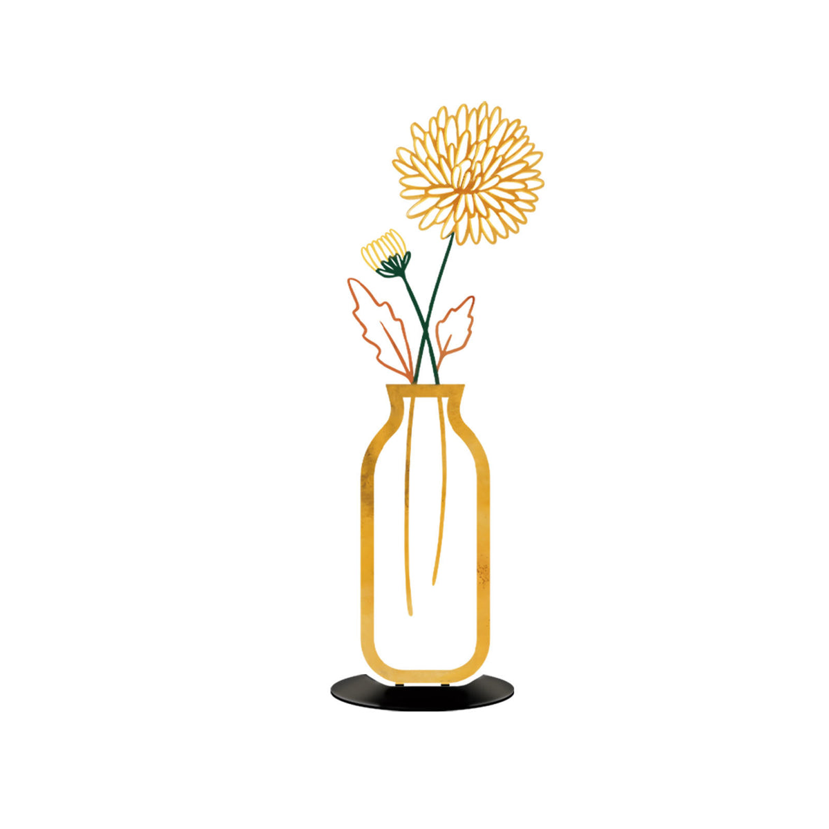Homeandso Decorative Metal Flower Vase