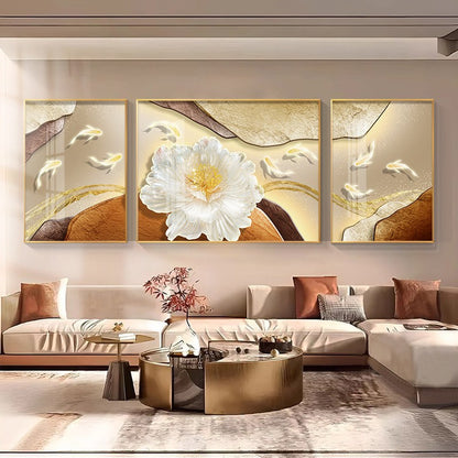 Elegant Floral Triptych Canvas Artwork Homeandso
