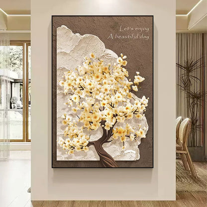 3D Textured Floral Wall Art Homeandso