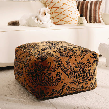 Geometric Patterned Floor Pouf