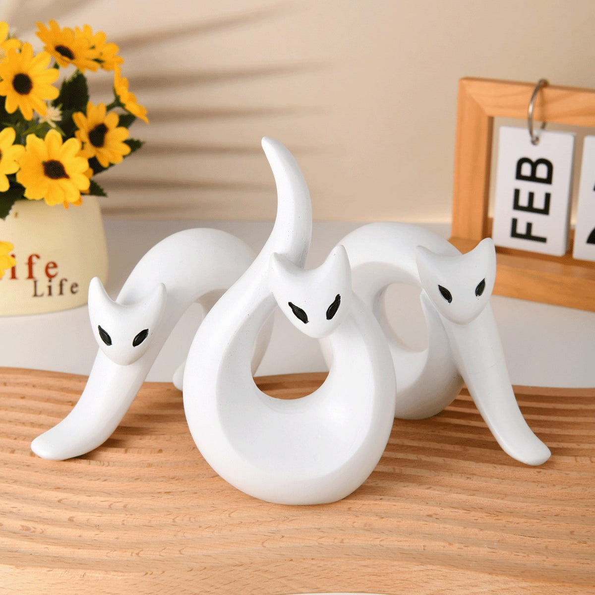 Modern Abstract Cat Figurine Homeandso