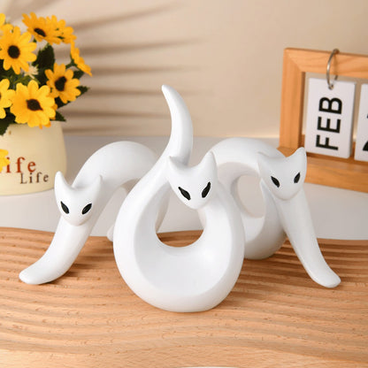 Modern Abstract Cat Figurine Homeandso