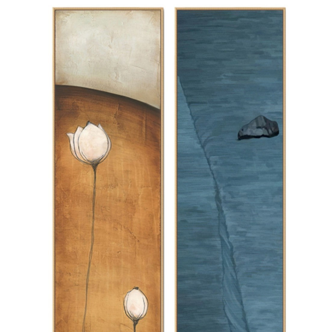 Elegant Vertical Abstract Wall Art Homeandso