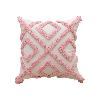 Textured Geometric Pattern Throw Pillow