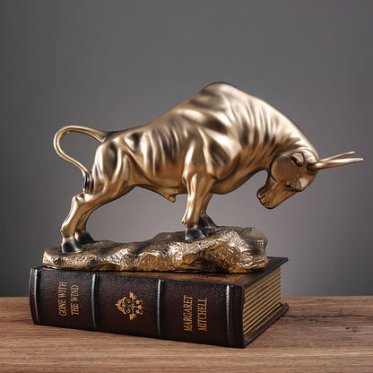 Decorative Golden Bull Sculpture Homeandso