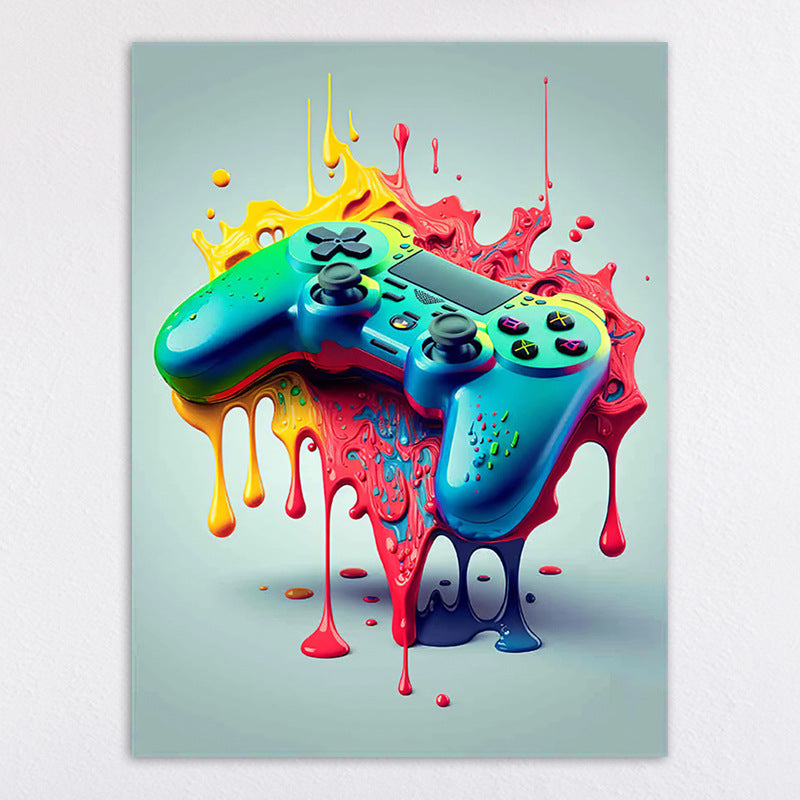 Vibrant Retro Gaming Console Art Print Homeandso