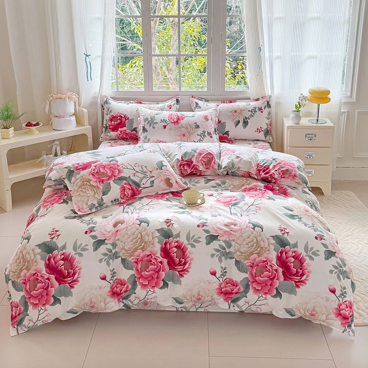Luxury Floral Print Bedding Set