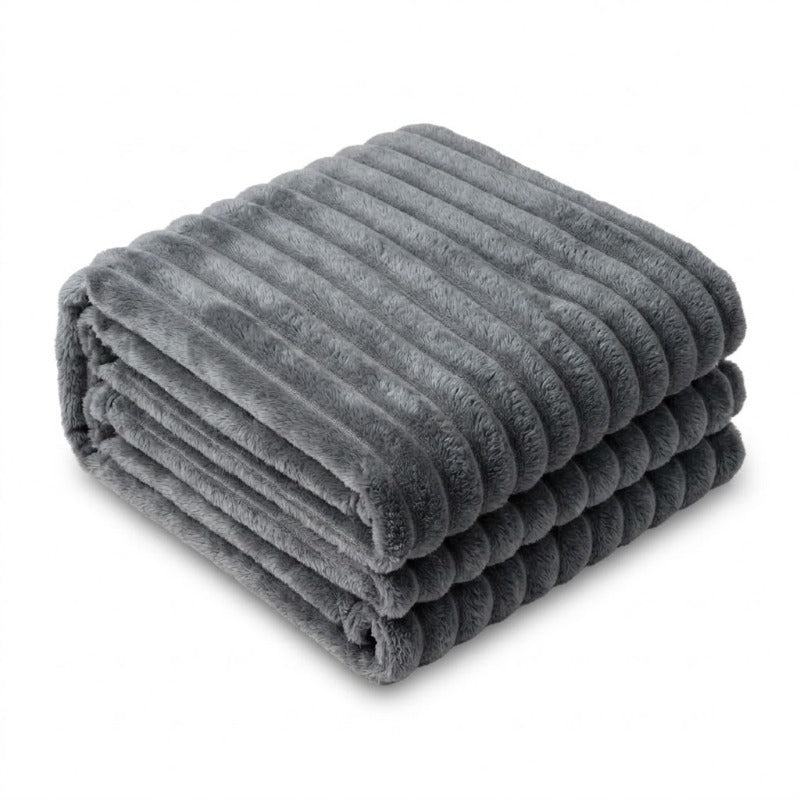 Pluche Ribbel Fleece Dekentje