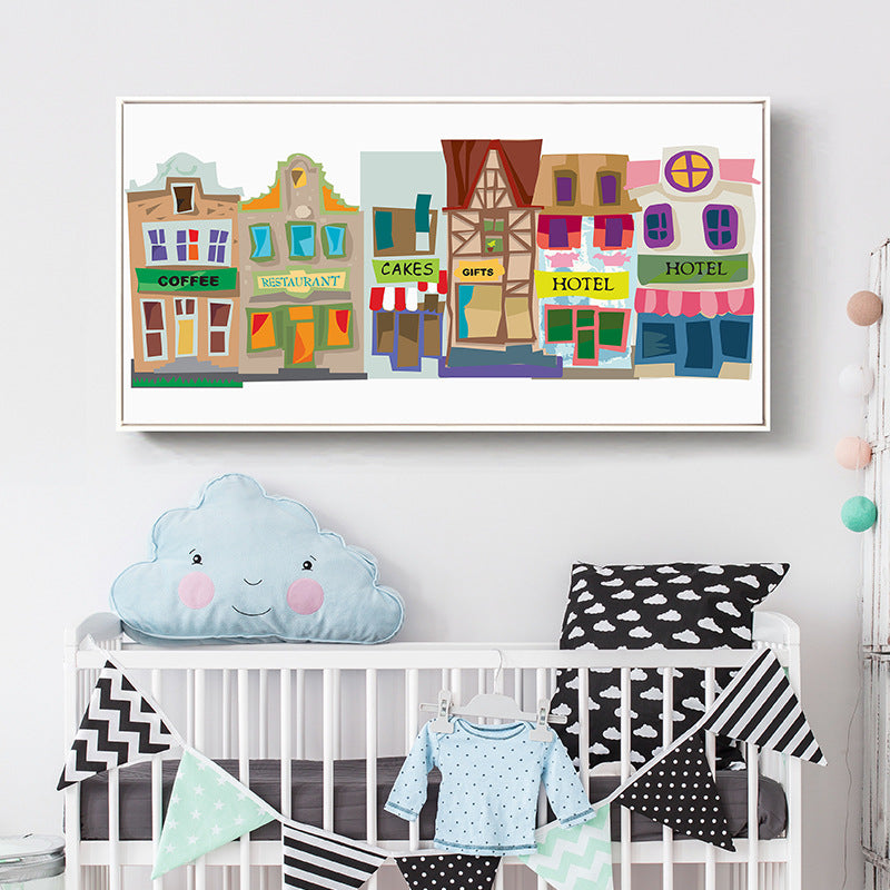 Framed Illustrative Cityscape Wall Art Homeandso