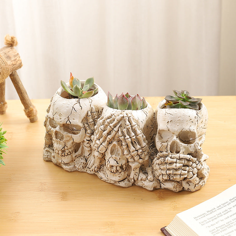Decorative Skull Planter Homeandso