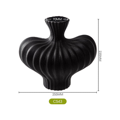 Decorative Ribbed Ceramic Vase Homeandso